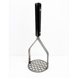 Vintage EKCO Atomic Starburst Potato Masher Black Handle MCM Kitchen USA